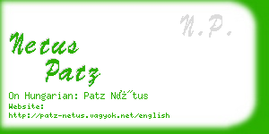 netus patz business card